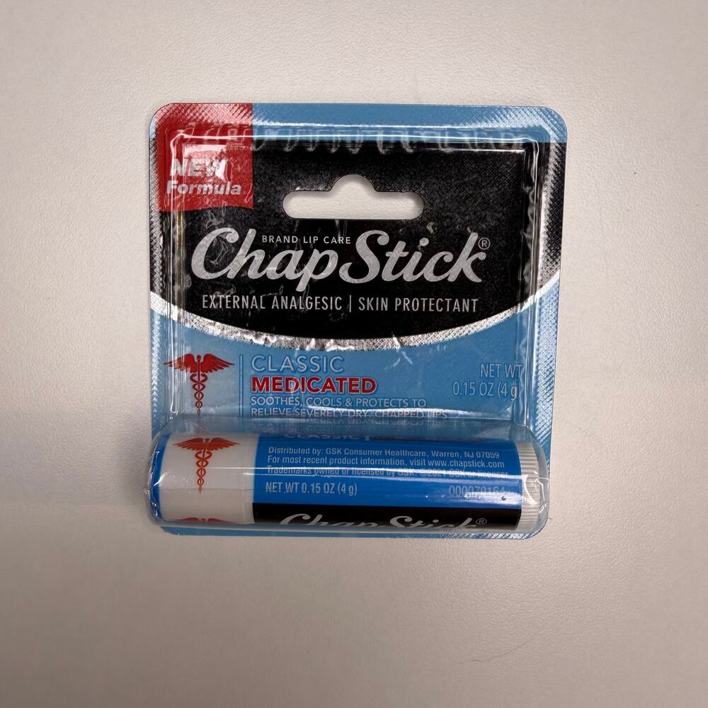 ChapStick Classic Medicated Lip Balm & Skin Protectant Tube 0.15oz — Exp 12/2026